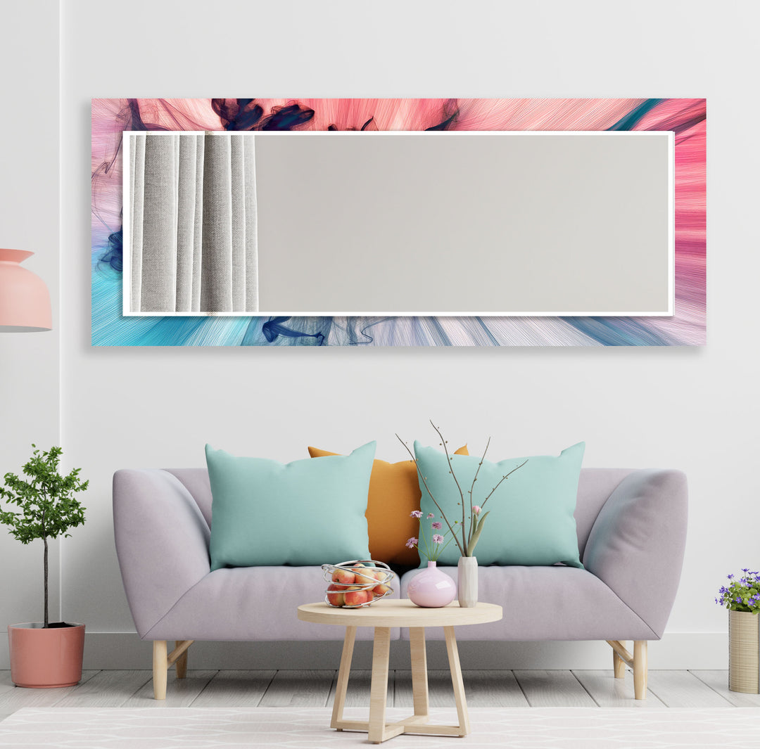 Pink and Blue Abstract Wall Mirrors Small Mirror
