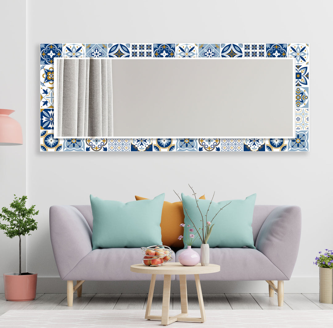 Blue and White Wall Mirrors full body mirror
