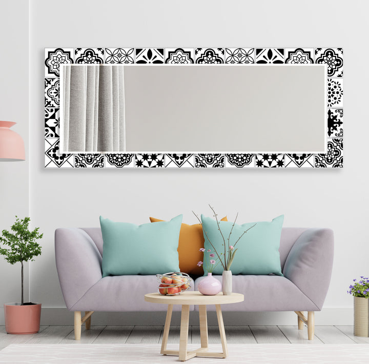 Black White Mosaic Wall Mirror