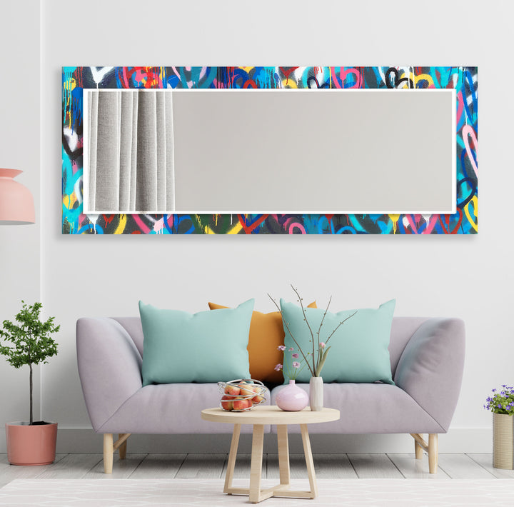 Abstract Colorful Graffiti Wall Mirror Long Wall Mirror
