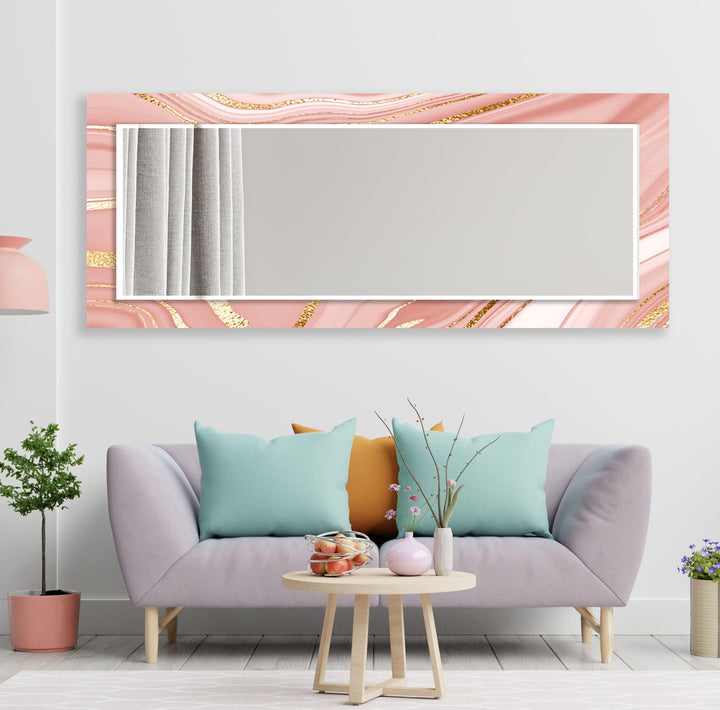 Gold & Pink Wall Mirror Black Wall Mirror
