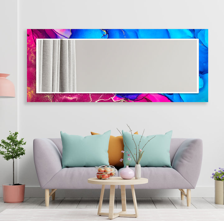 Pink & Blue Wall Mirror Decorative Wall Mirror
