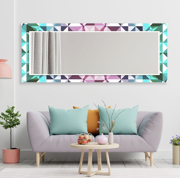 Turquoise Mosaic Round Wall Mirror mirrors in black
