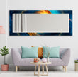 Abstract Tempered Glass Wall Mirror