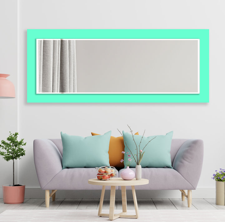 Vivid Light Green Wall Mirror Stained Glass Mirror
