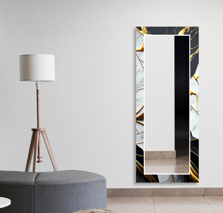 White & Black Gold Wall Mirror gold wall mirror
