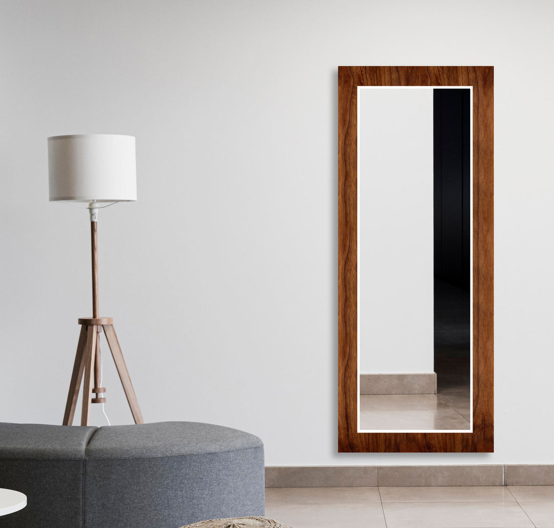 Brown Wood Wall Mirror big wall mirror
