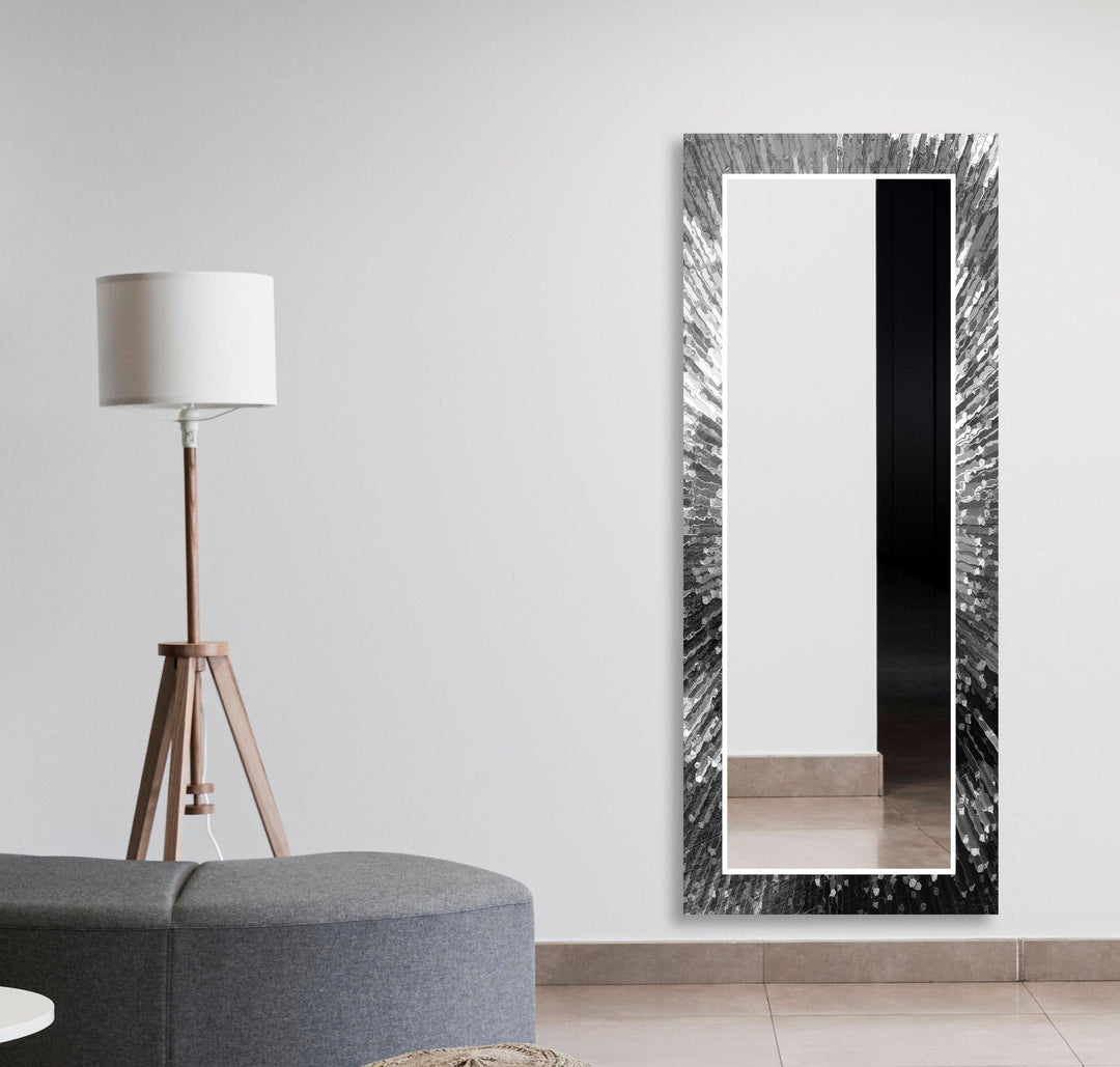 Silver and Black Splash Wall Mirror Black Wall Mirror
