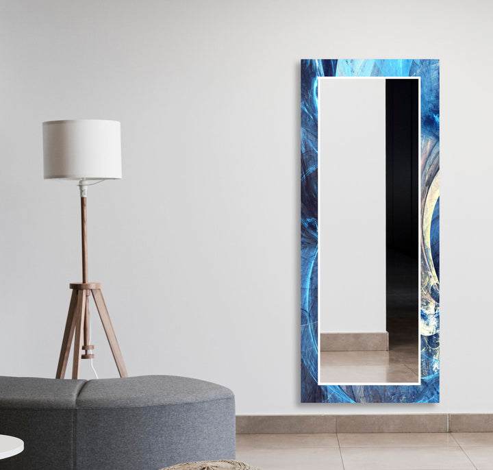 Light Blue Abstract Wall Mirrors huge wall mirror
