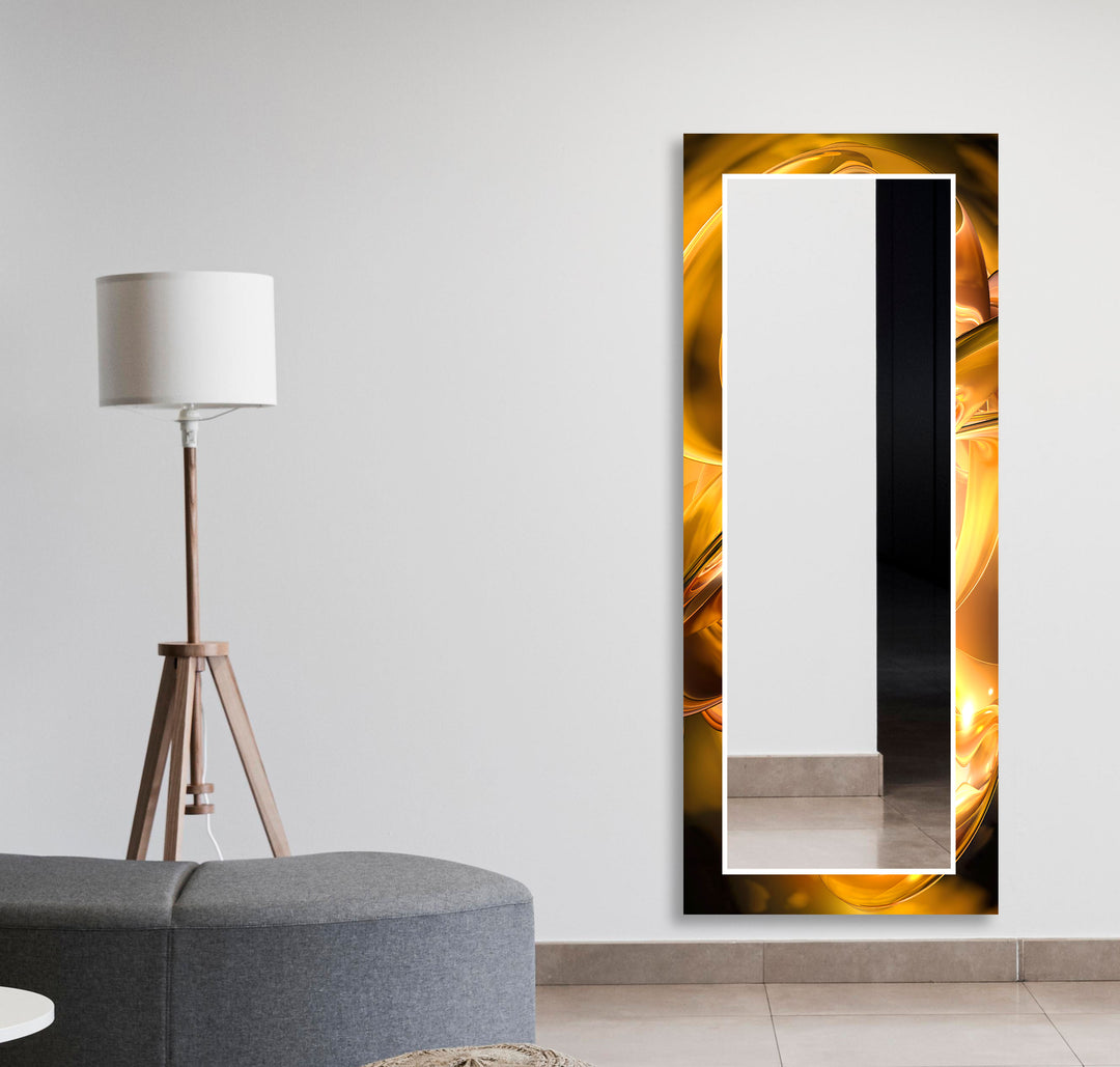 Caramel Color Lines Abstract Wall Mirror Huge Wall Mirror
