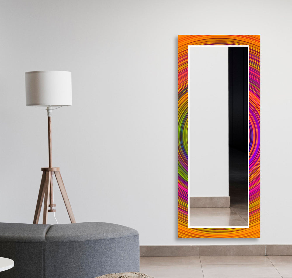 Orange & Pink Circles Wall Mirrors Modern Mirror
