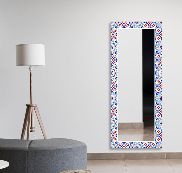 Colored Mosaic Design Wall Mirror Rectangle Wall Mirror
