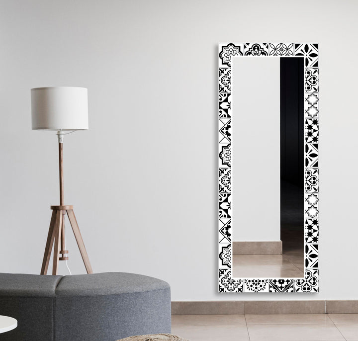 Black White Mosaic Wall Mirror