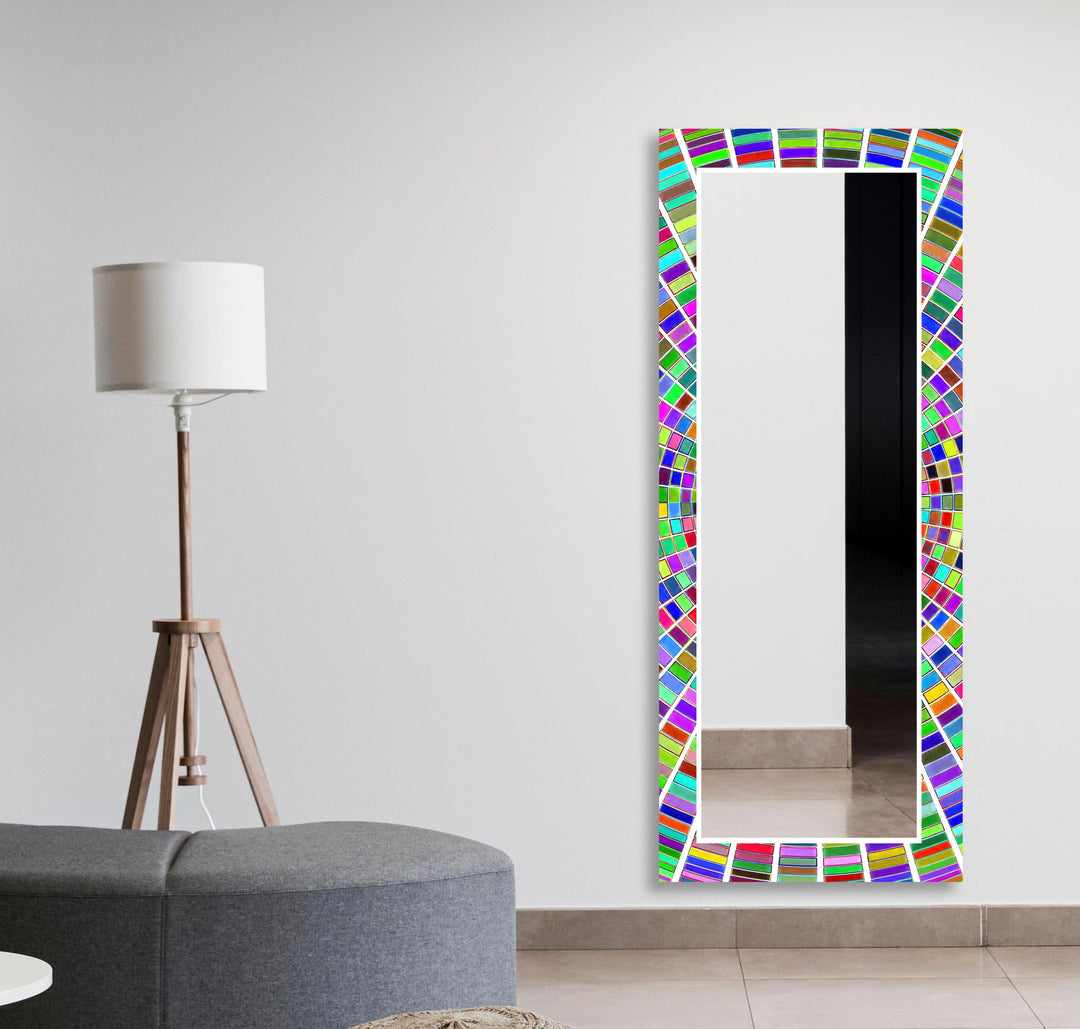 Stained 3D Colored Wall Mirror huge mirror
