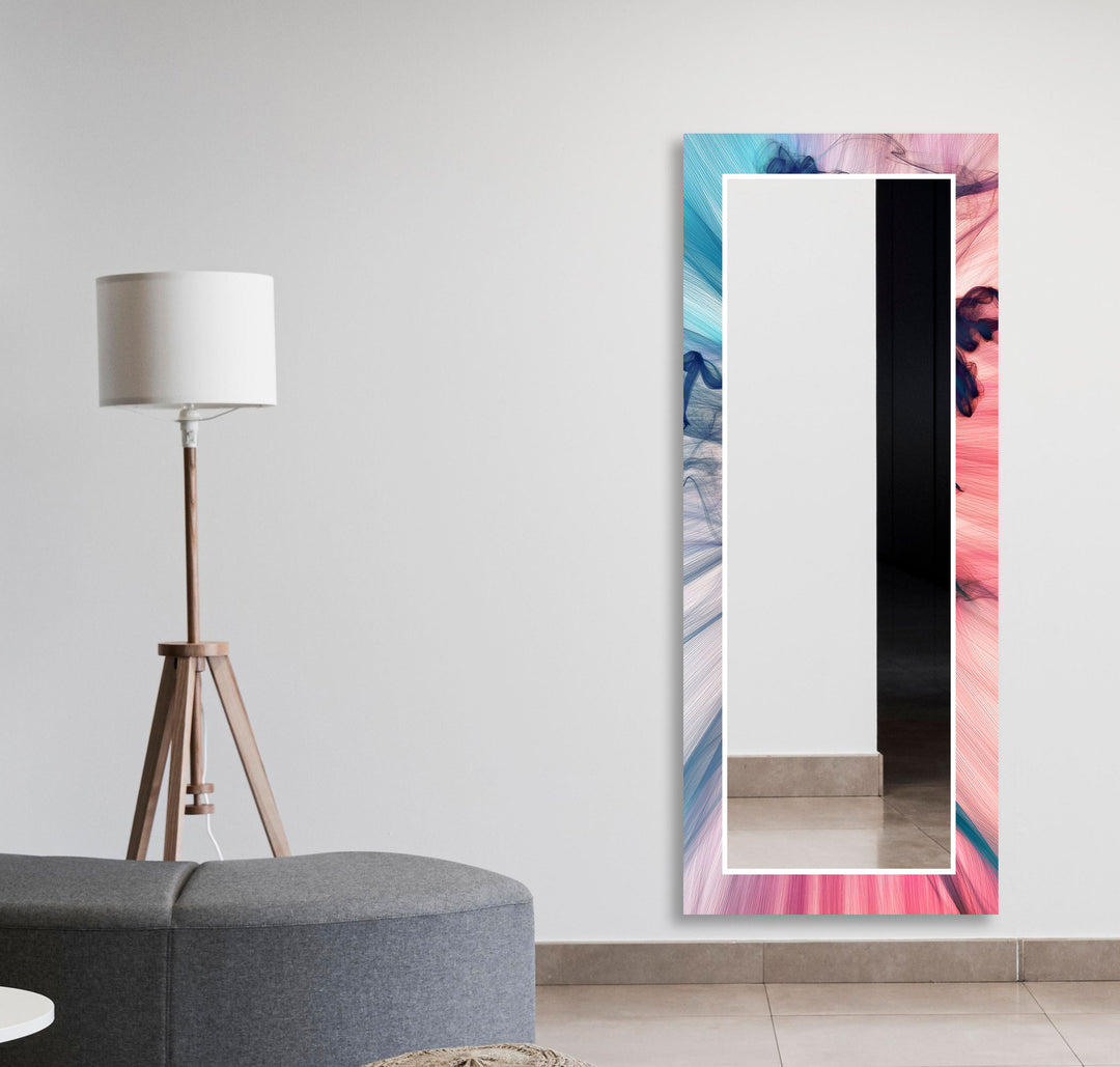 Pink and Blue Abstract Wall Mirrors Modern Mirror
