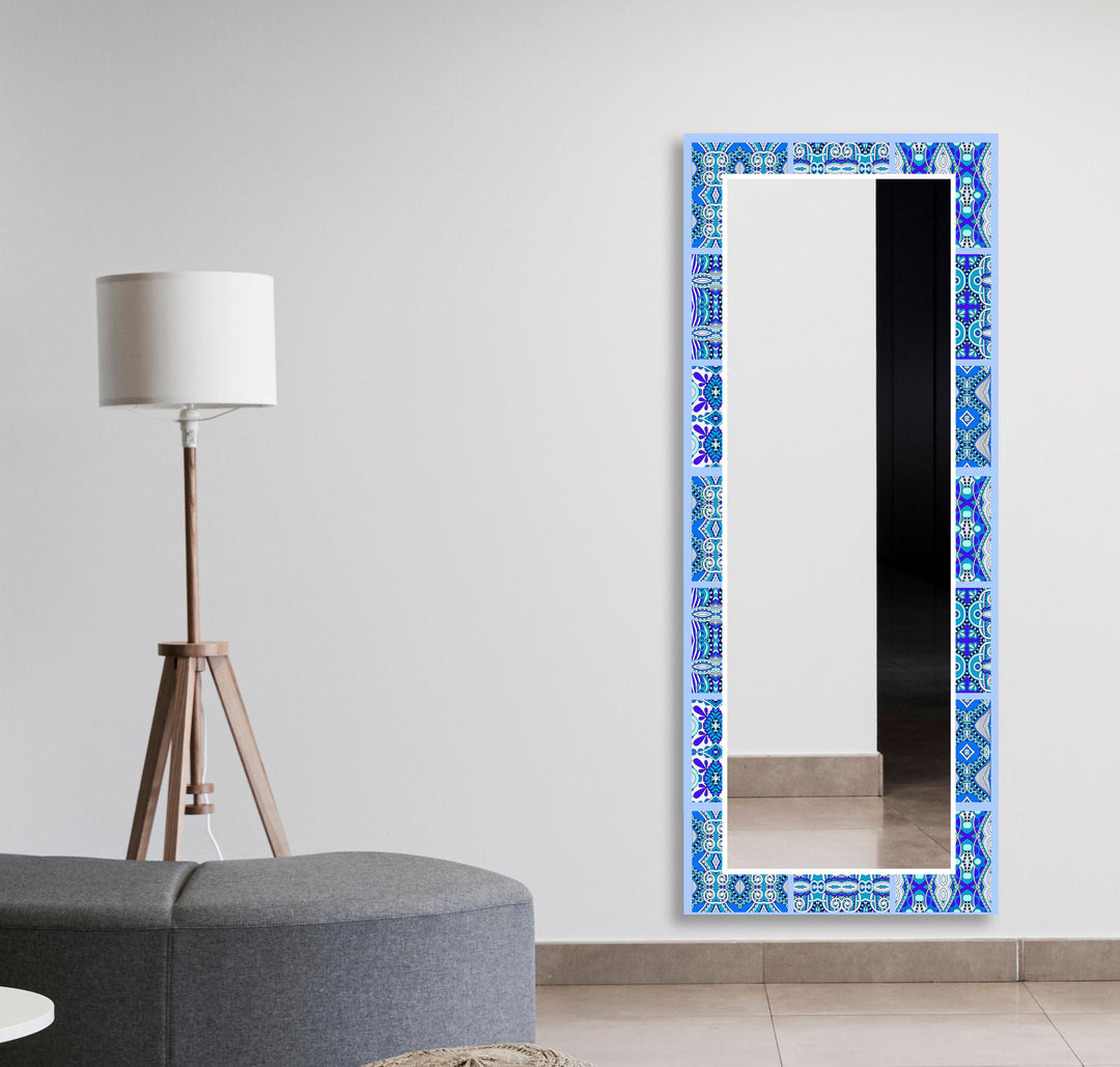 Ethnic Blue Mosaic Design Wall Mirror Mosaic Wall Mirror
