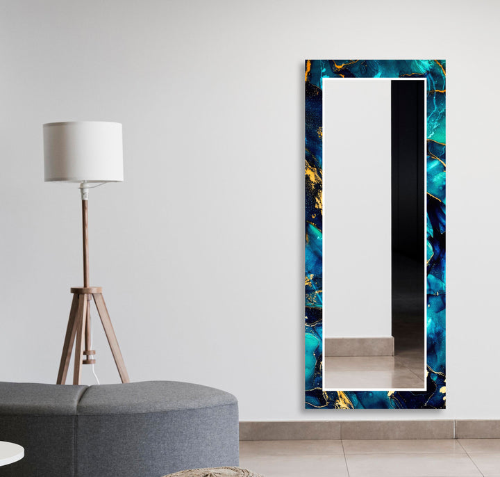 Turquoise Gold Marble Wall MirrorSmall Mirror
