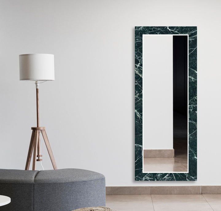 Green Marble with White Splashes Wall Mirror Huge Wall Mirror
