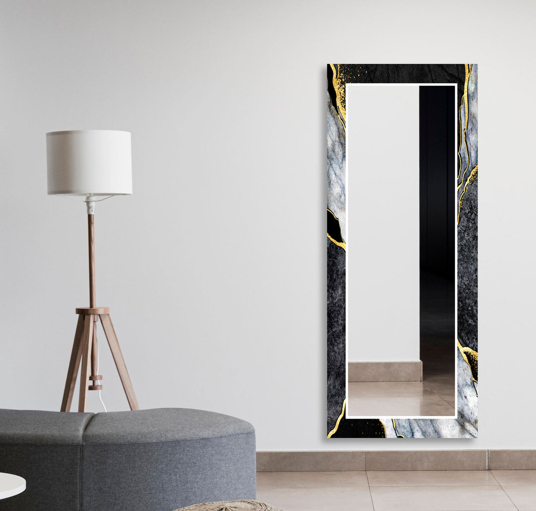 Black & Gray Abstract Wall Mirror Huge Wall Mirror
