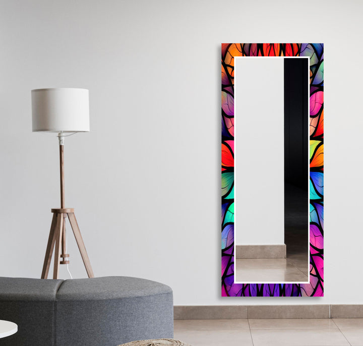 Stained Flower Wall Mirror mirror black
