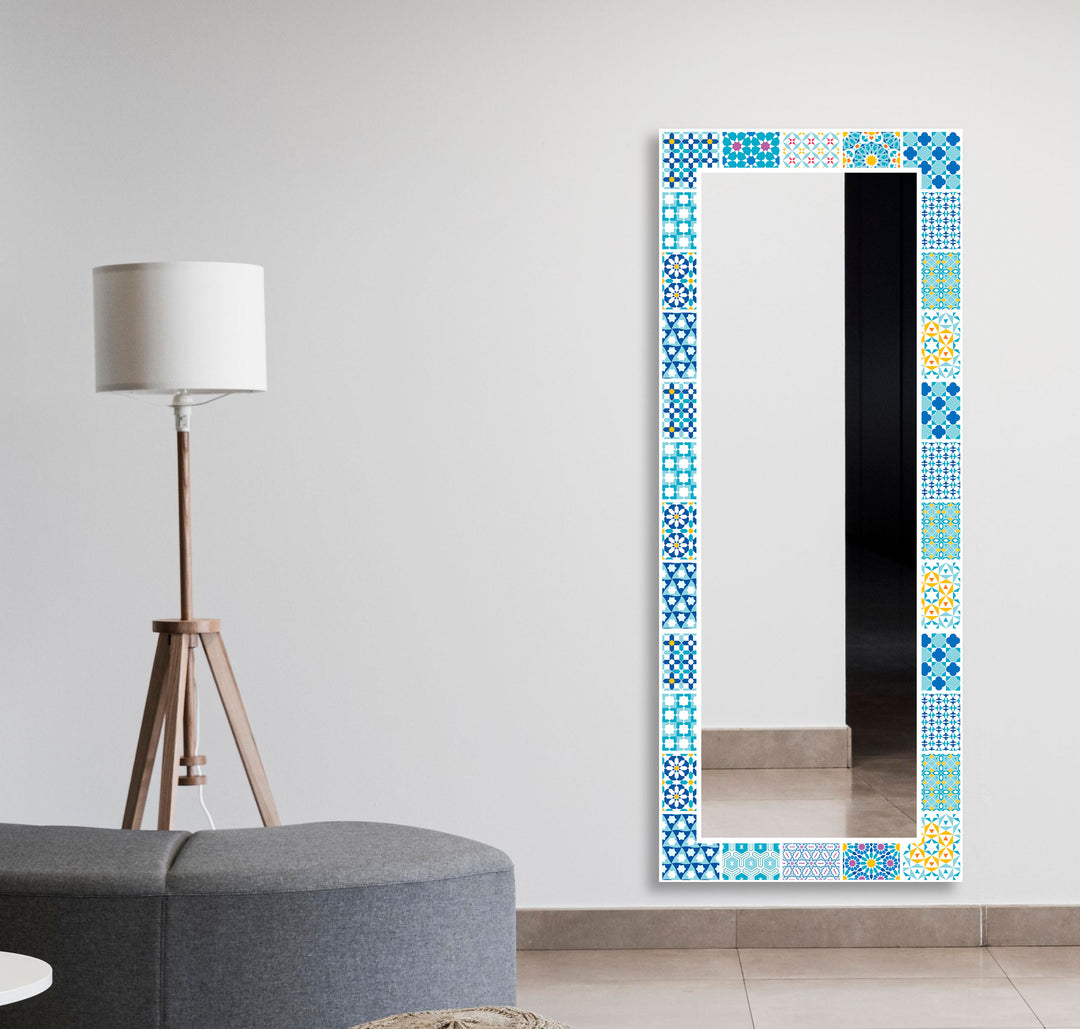 Mosaic Blue Wall Mirror Marble Mirror
