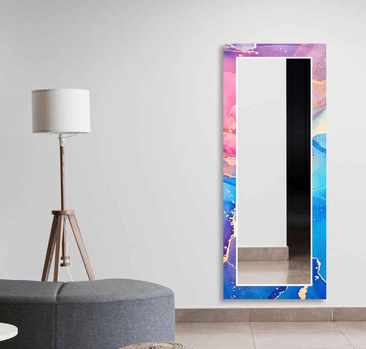 Blue Pink Marble Wall Mirror Marble Mirror
