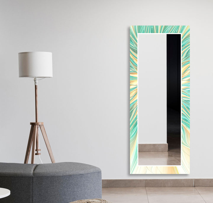 Green & Beige Wall Mirrors mirror wall art
