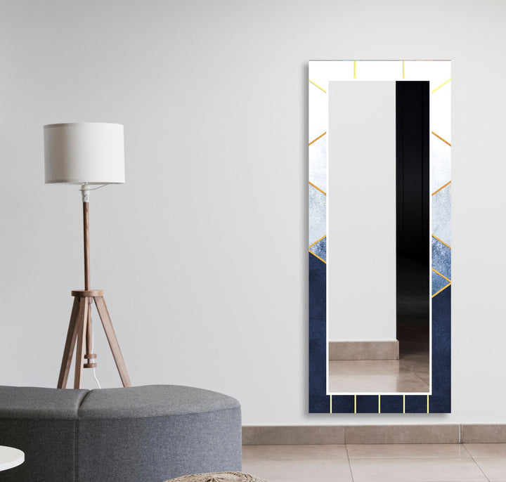 Golden Blue Details Wall Mirror led mirrors
