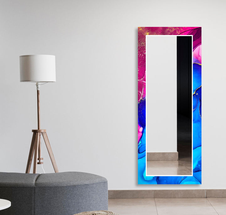 Pink & Blue Wall Mirror Small Mirror
