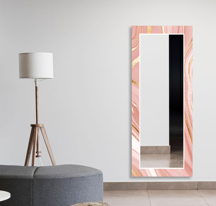 Gold & Pink Wall Mirror Blue Mirror
