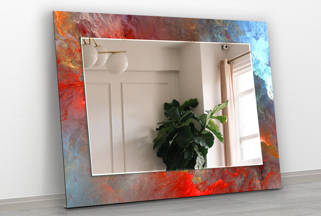 Red & Blue Abstract Wall Mirrors long mirror
