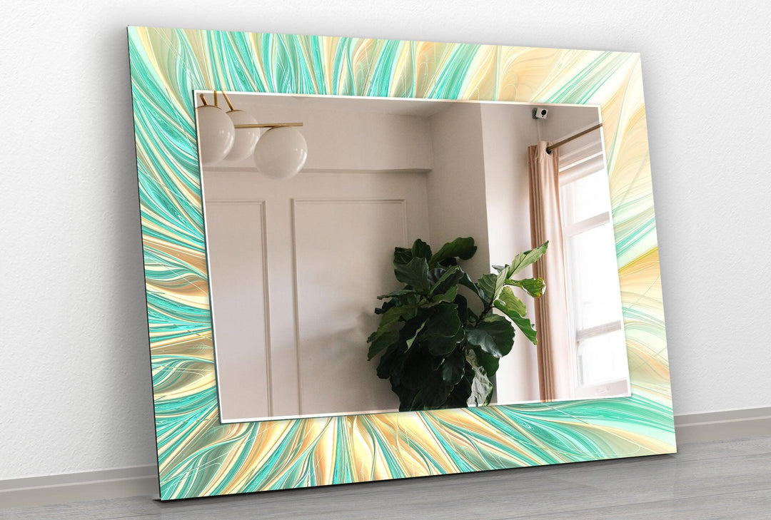 Green & Beige Wall Mirrors large mirror
