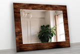 Wood Pattern Tempered Glass Wall Mirror