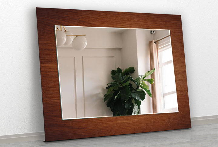 Dark Brown Wood Wall Mirror Large Mirror
