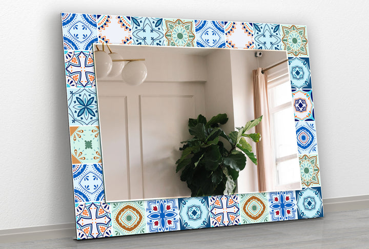 Mosaic Green & Blue Wall Mirror floor mirror
