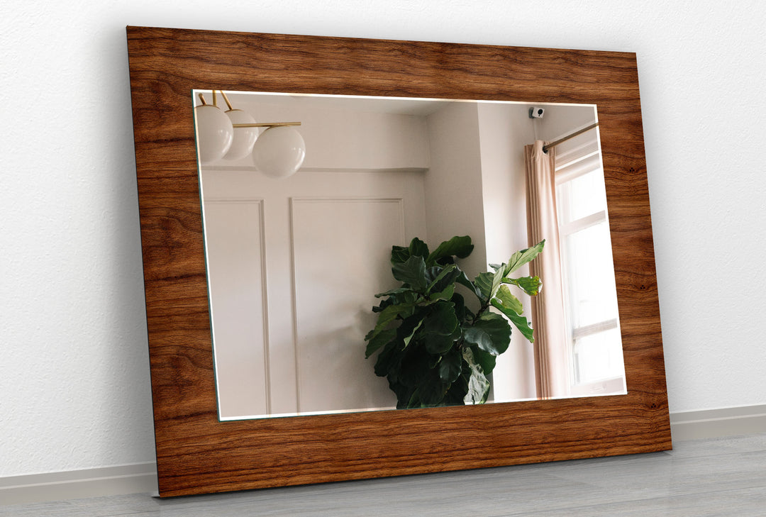 Brown Wood Wall Mirror large living room mirror
