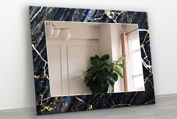 Dark Marble Abstract Wall Mirrors Mosaic Mirror 
