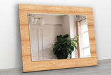 Wood Pattern Tempered Glass Wall Mirror