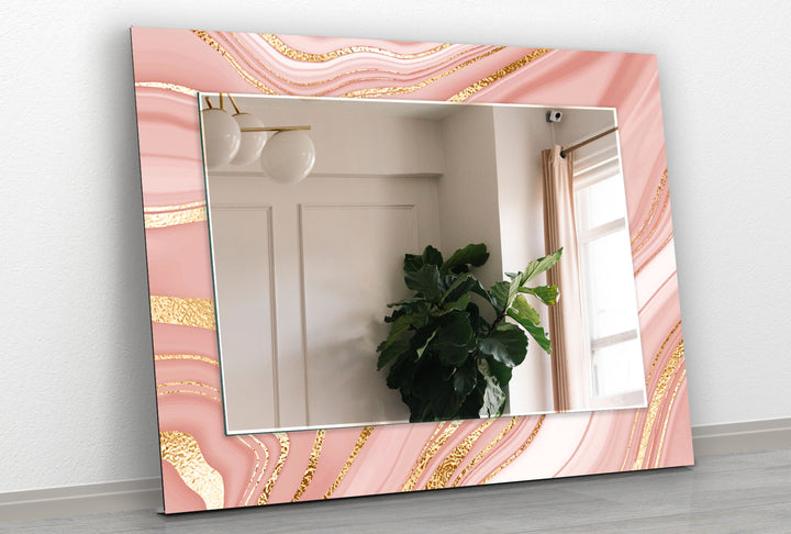 Gold & Pink Wall Mirror Huge Mirror
