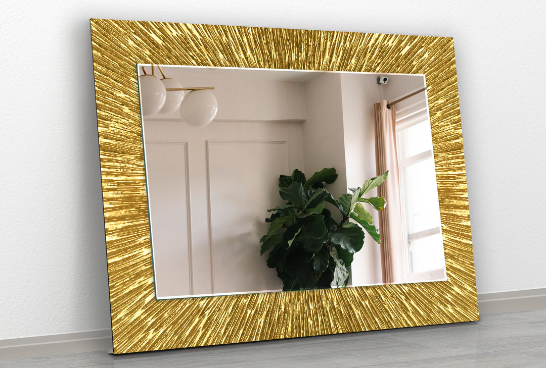 Gold Shiny Wall Mirror mirror wall art
