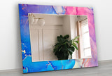 Abstract Tempered Glass Wall Mirror