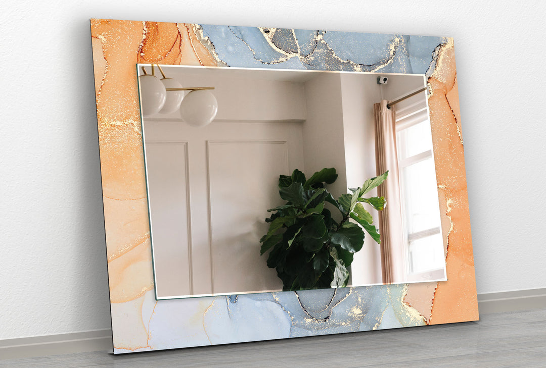 Marble Orange and Grey Wall Mirrors large floor mirror
