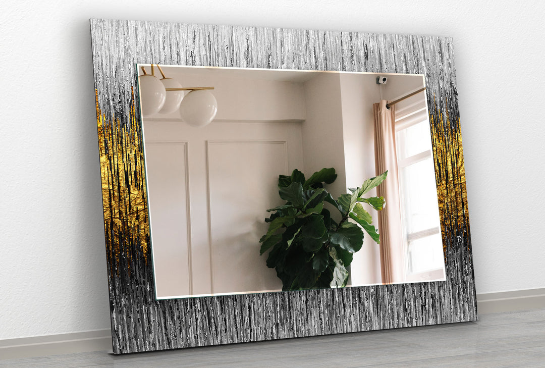 Grey Golden Details Wall Mirrors mirror wall art