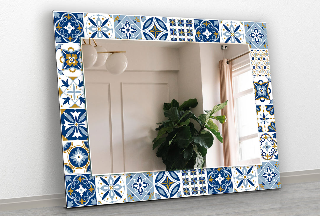 Blue and White Wall Mirrors big mirror
