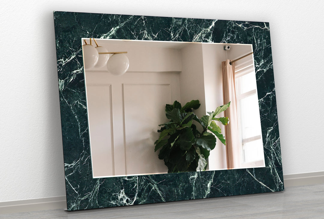 Green Marble with White Splashes Wall Mirror Bedroom Mirror
