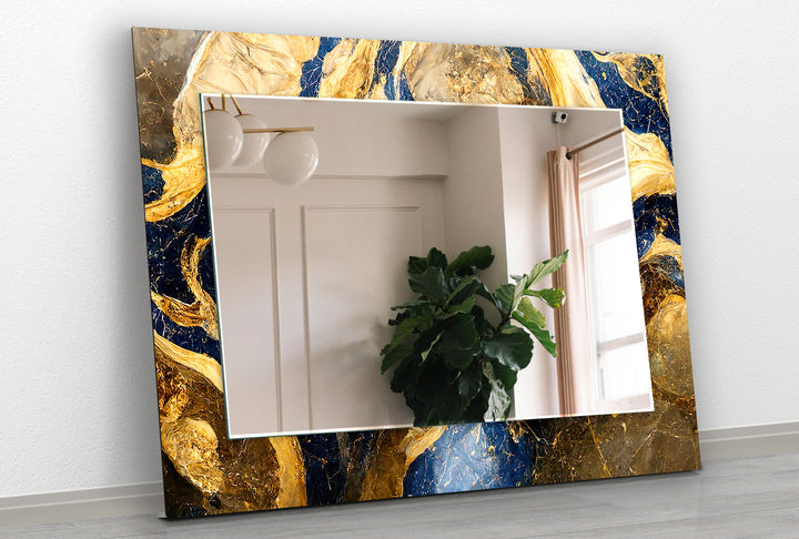 Golden Marble Wall Mirrors Bathroom Mirror
