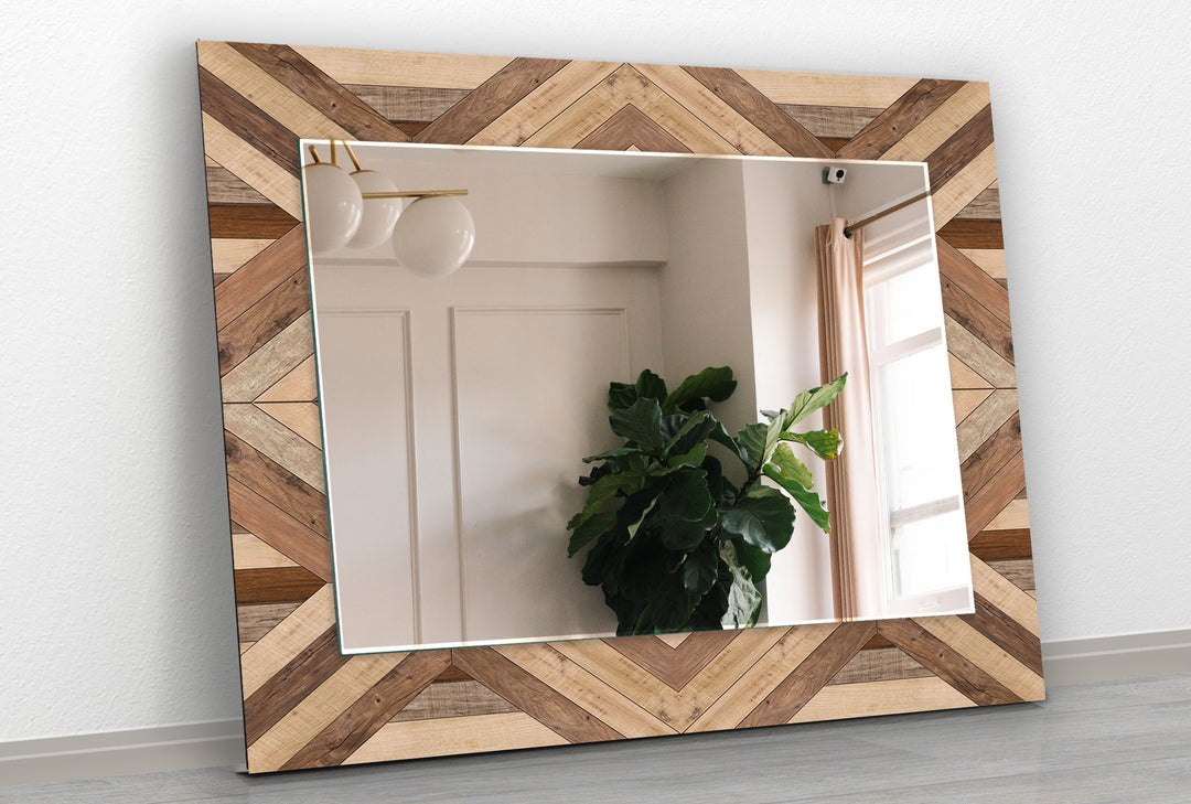 Wood Pattern Light Brown Wall Gold Wall Mirror
Mirror 