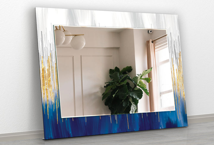 Marble White & Gold Wall Mirror Abstract Mirror
