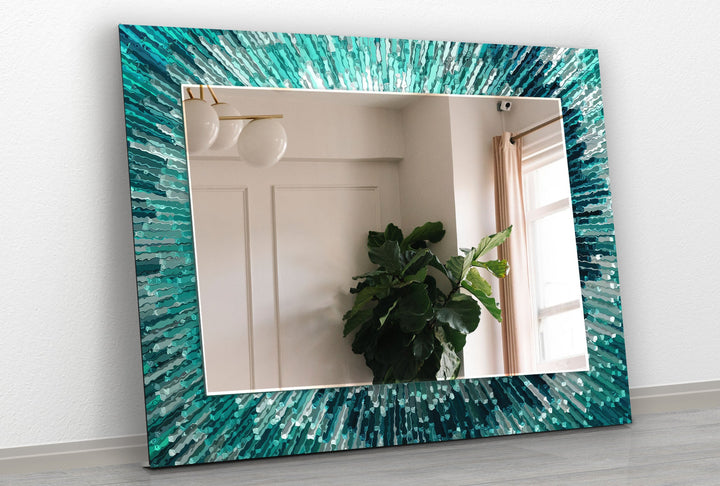 Turquoise Splash Wall Mirror Living Room Wall Mirror
