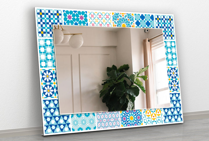 Mosaic Blue Wall Mirror Blue Wall Mirror
